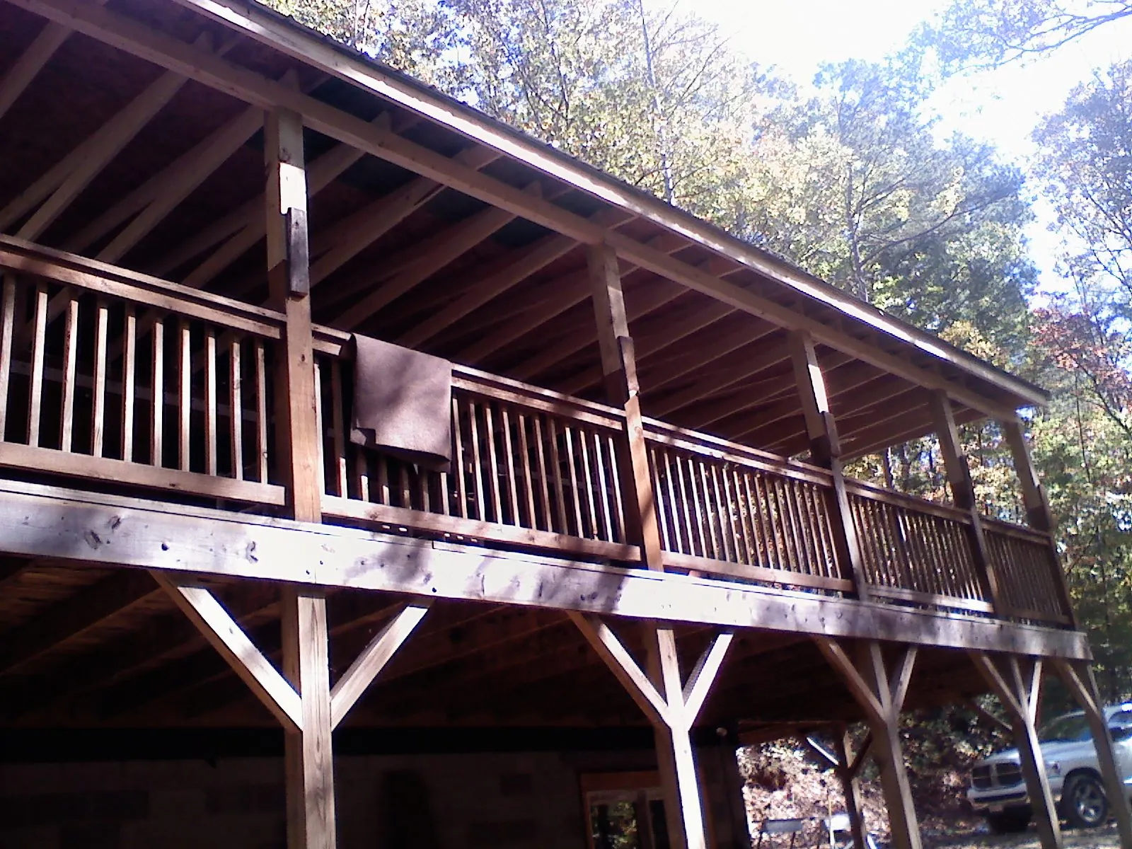 Timber framing under a new elevated porch and deck — Roof Leak Repair in Haralson by Roofing Brothers